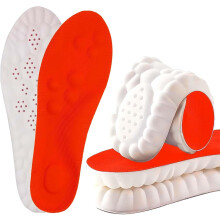 Semelles Morrat, 2 paires en mousse à mémoire de forme 4D Cloud Tech en forme de U, soutien amortissant pour hommes 45-46/femmes 46-47 (orange)