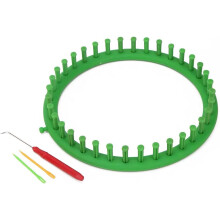 Round Knitting Loom Set Green 24cm with Hook and Needle