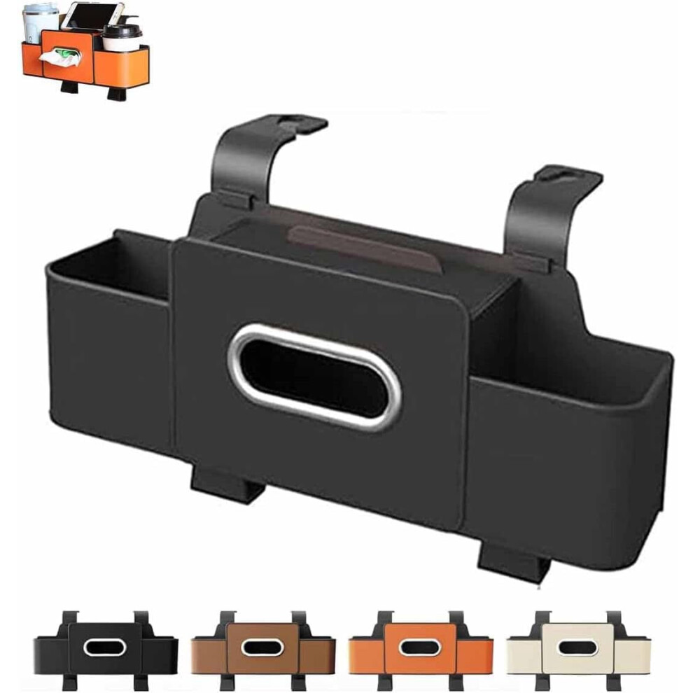 Car Seat Back Organizer 4-In-1 With Tissue Cup Hooks White 9122141297598