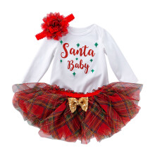 Completo per bambina Ediodpoh, primo compleanno, tutina con stampa di lettere + vestito tutù a quadri + fascia per capelli, set di 3 pezzi, set