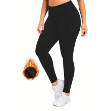 Κολάν Plus Size από φλις επένδυση με τσέπες για γυναίκες 1XL-5XL - Ψηλόμεσο, μαλακό,