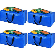 Conjunto de 4 Sacolas de Mudança Extra Resistentes com Zíper e Alças Fortes, Sacolas de Armazenamento de Roupas Duráveis, Compatíveis com