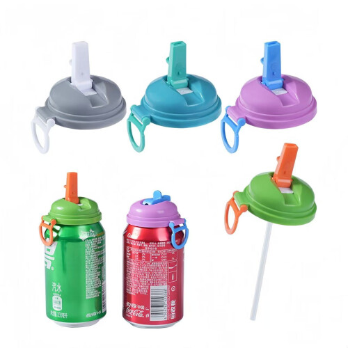 Καπάκια κουτιών αναψυκτικών 4color4pack με καλαμάκια, επαναχρησιμοποιούμενα
