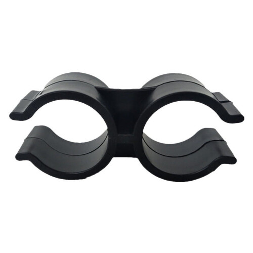 Fascette stringitubo doppie in plastica nera per tubi, design robusto e ampia applicazione, 12 pezzi