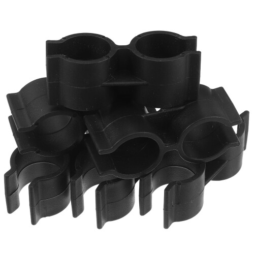 Fascette stringitubo doppie in plastica nera per tubi, design robusto e ampia applicazione, 12 pezzi 1