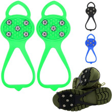 Heavy-Duty 5-Tooth Traction Cleats - -45C Resistant TPE Snow Spikes, Universal Stretch Fit Crampons for Winter Hiking