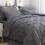 Dark Grey Pintuck Queen Bedding Set 7-Piece 1