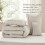 Beige Boho Comforter Set 4-Piece Grid Pleat 4