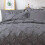Queen 7-Piece Comforter Set in Dark Grey Pintuck Design 3