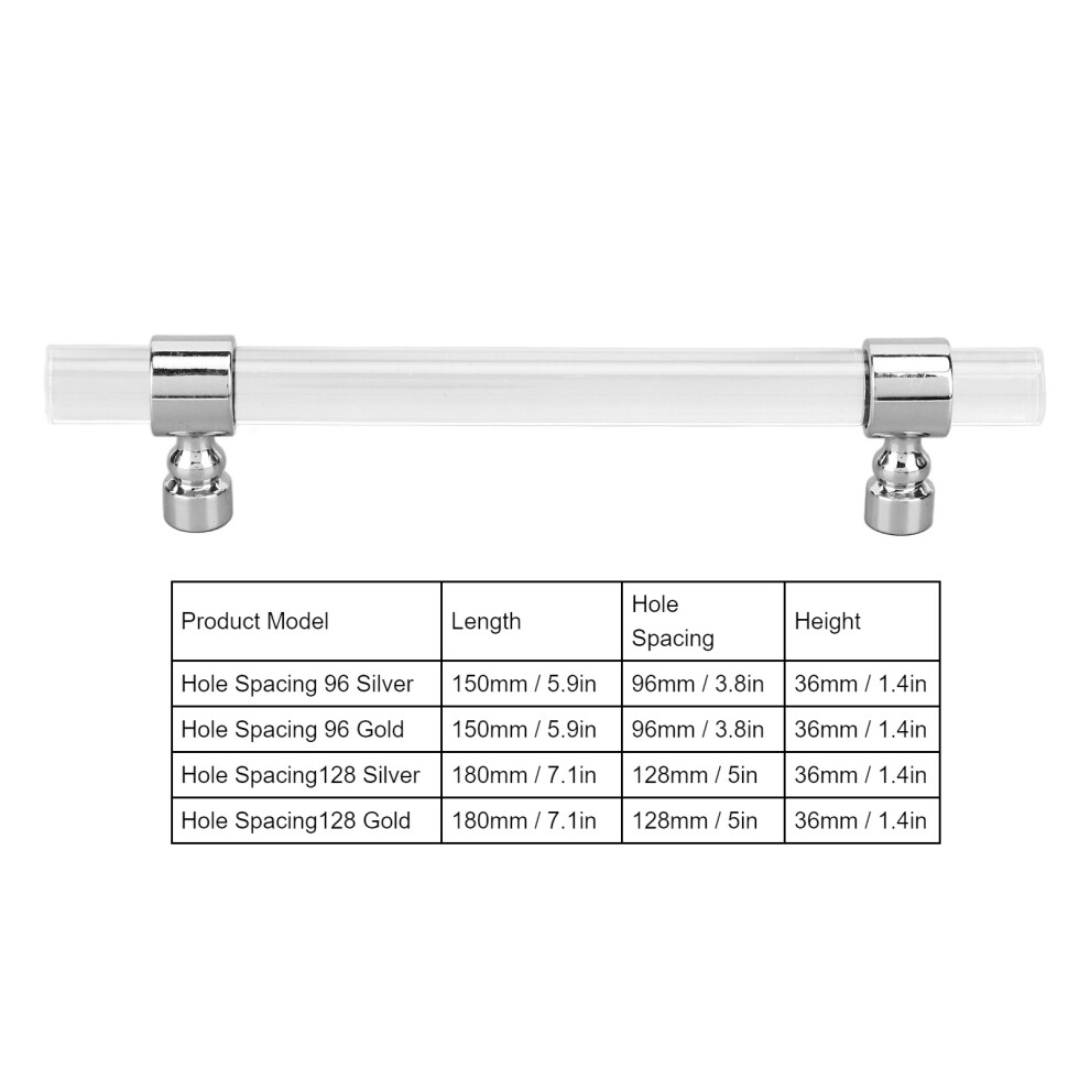96Mm Acrylic Drawer Handle, Crystal Style 7444352037261