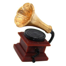 (As show, One size) 1/12 Dollhouse Miniature Vintage Phonograph Model For Any Room Accessory