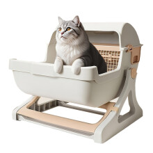 Automatic Cat Litter Box with Easy Clean Drawer Design, Odorless Deodorizer and Spacious Interior for Large Cats