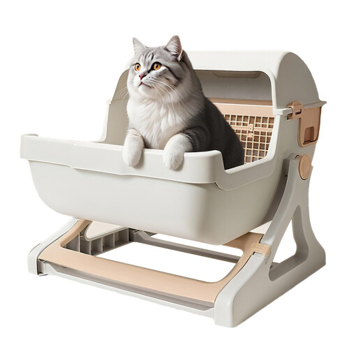 Automatic Cat Litter Box with Easy Clean Drawer Design, Odorless Deodorizer and Spacious Interior for Large Cats