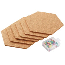 6 Stuks Hexagon Cork Board Tegels Zelfklevende Dikke Corkboards voor Muur Memoborden Prikbord Decoratief Prikbord