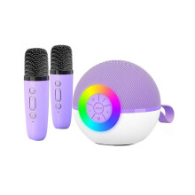 Karaoke Machine with 2 Mic,Portable  Microphone Song Toys with LED Light,Chritmas Birthday Gift for Kids,A