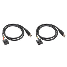 2Pcs USB 9Pin to USB Type C Cable for Computer Motherboard to USBC Secondary Screen PC LCD Screen 9Pin USB Cable Adapter