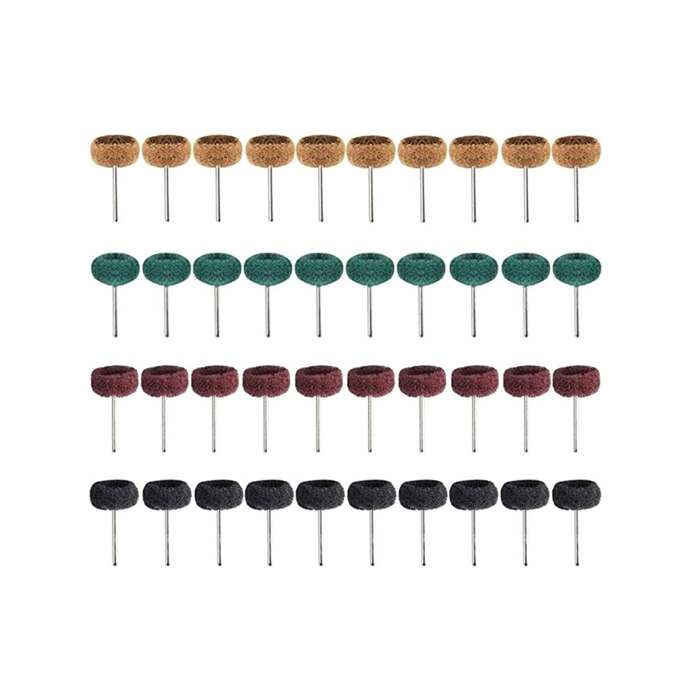 40 Pcs Abrasive Wheel Buffing Polishing Wheel Set, Nylon Fiber Brushed Grinding For Rotary Tool 6033970357205