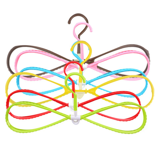 6Pcs/Set 8-Shaped Plastic Non-Slip Hanger Space Saving Clothes Drying Rack Hanger Coat Hangers 1