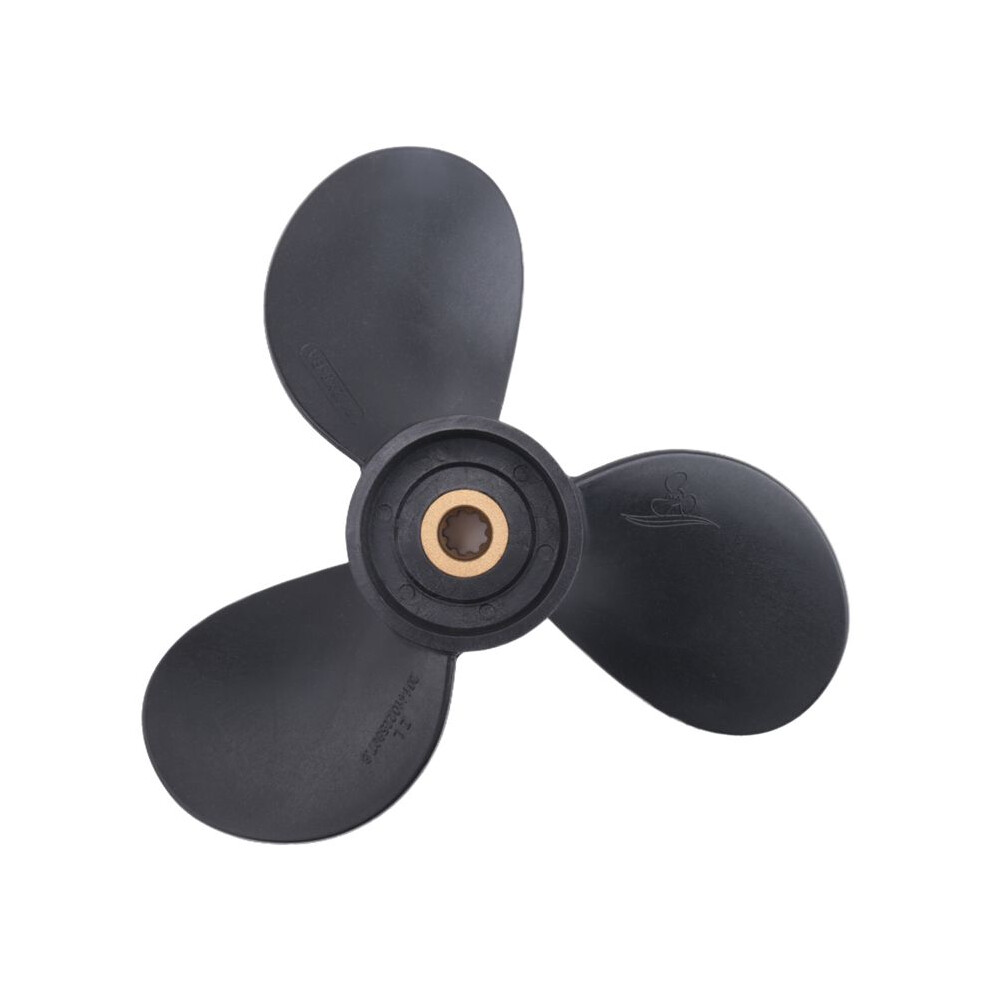 Outboard Propeller 6E0-45941-01-El 7 1/2X8-Ba For 4Hp-6Hp Plastic Alloy 3 Blade 9 Spline Tooth Black 6031945953315