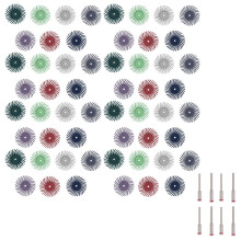 64 Stuks 1 Inch Radiale Borstelschijfkit Schuurborstel 3 en 2,35 mm Schachtdetail Polijstwiel voor Accessoires voor Roterend Gereedschap