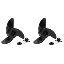 2X Boat 3-Blade Propellers Electric Outboard Trolling Motor Prop Mount Nut Marine Dinghy Outboard Propeller Replacement