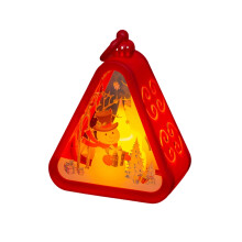 Retro-Weihnachtsnachtlicht,-Roter Schneemann B