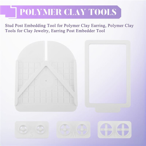Stud Post Embedding Tool for Polymer Clay Earring, Polymer Clay Tools for Clay Jewelry, Earring Post Embedder Tool 1