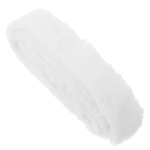 2Pièces Bandeau Garniture Fourrure Blanche Douce Polyester Décor