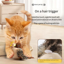 Cat Interactive Toy Bird Toy Sparrow Toy Simulated Bird Touch Sensing Interactive Cat Toy