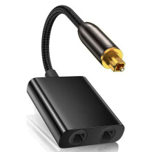 Optische Vezelkabelsplitter 2 in 1 Toslink-Converter voor HDTV DVD Digitale TV Soundbar-Versterker, Vergulde Poort