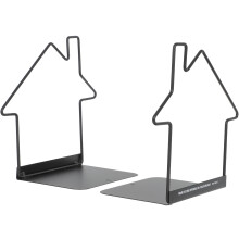 6Pz Bookend Metallo Nero Fermalibri Solido Porta Documenti Ordinati