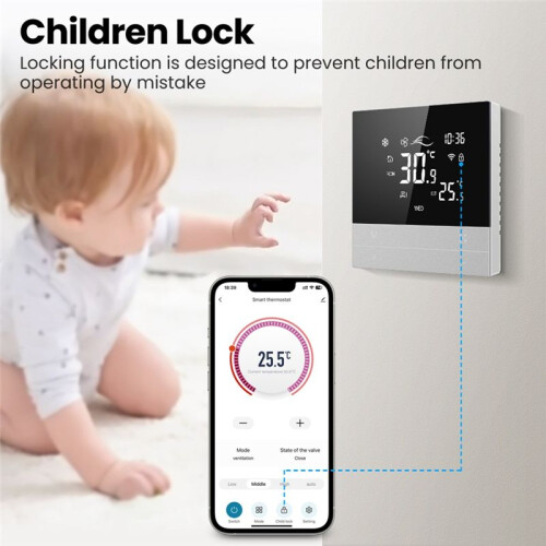 Tuya WiFi Temperature Controller  Cool 3 Speed Fan Coil Unit Voice Temperature Controller 3Pcs 2