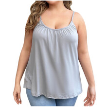 Pijamas para mujer, camisetas sin mangas con almohadillas para el pecho, ropa de dormir de tallas grandes para mujer.