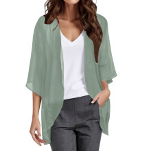 Cárdigan elegante de manga larga con estampado de leopardo para mujer, cárdigan holgado para mujer, blusa informal.
