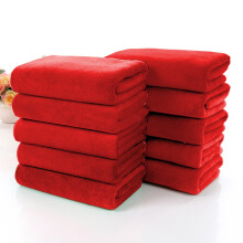 10-Pack Microfiber Hair Towels (30x70cm), Quick-Dry & Absorbent Salon Wrap, Gentle Turban for Barber/Beauty Use, Red – Compatible with All Hair