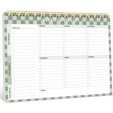 Bloco de notas semanal para lista de tarefas, 8,5 x 11 polegadas, 52 folhas