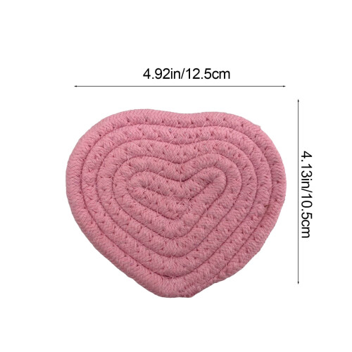 Mantel individual aislante térmico de algodón con forma de corazón – 1 unidad 2