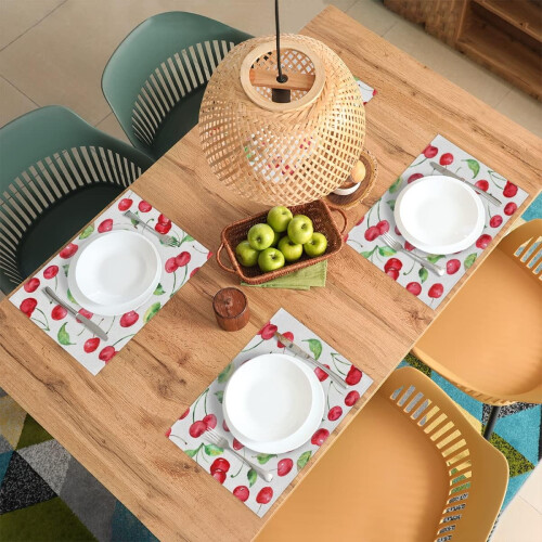 Σουπλά Cherry Summer σετ 6 ορθογώνιων πλενόμενων σουπλών 2
