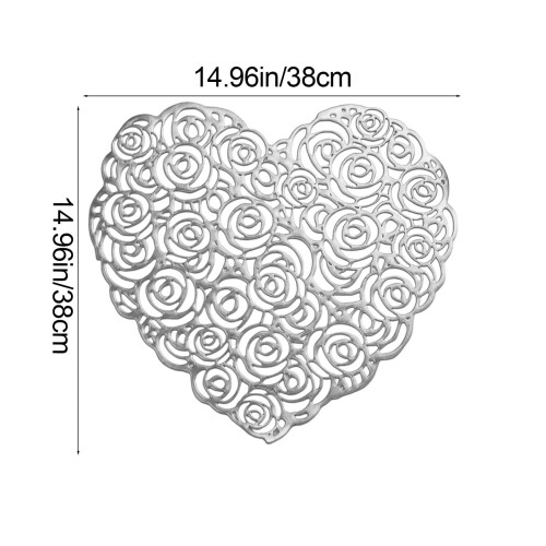 Rose Gold Heart Placemat 14.96 in 4 pcs 1