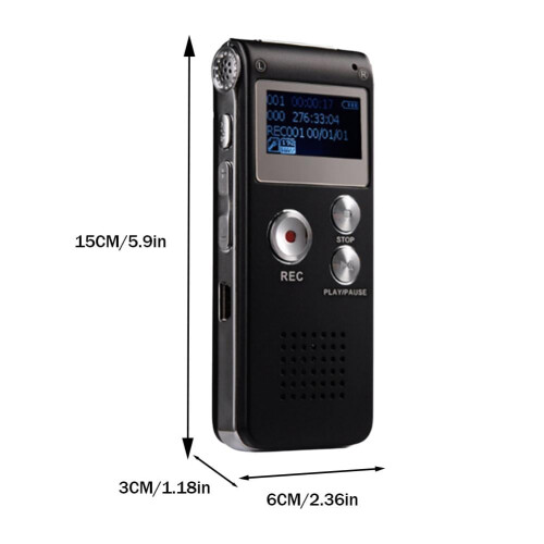 Ψηφιακή συσκευή εγγραφής φωνής 8GB, MP3 Player, συσκευή υπαγόρευσης με φωνητική 1