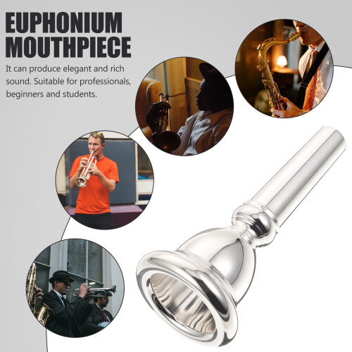 Professional Euphonium Mouthpiece Baritone Large Shank Student Silver 2