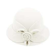 Fedora Hatte til Kvinder Efterår Vinter Blomster Fascinator Hatte Afslappet Elegant Uld Bowlerhat Bøllehatte