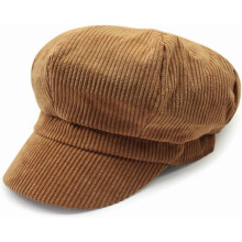 Corduroy Newsboy-kasket til kvinder - Blød vintage efterårsvinterhat Paperboy Cabbie Gatsby malerkasketter