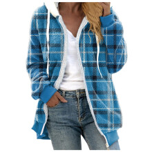 Abrigos de invierno para mujer, ropa de abrigo cálida de invierno para mujer, blusa estampada holgada con frente abierto, cárdigan con capucha de