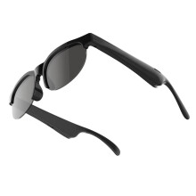 Lunettes intelligentes avec caméra, lunettes de soleil Bluetooth, casque audio à oreillette ouverte (noir)