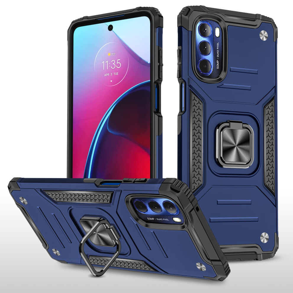 Xhy Moto G Stylus 5G 2022 Case With Magnetic Ring, Kickstand, Military-Grade Drop Protection Â Blue 9104899815507
