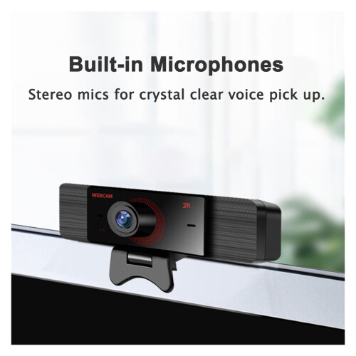 Webcam1080P2K Full HD Webcam με μικρόφωνο USB Webcam για υπολογιστή, φορητό υπολογιστή και 2