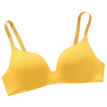 3/4 cup pads, beugelloze, verstelbare schouderbandjes, naadloze push-up dunne damesbeha (geel, 38A)
