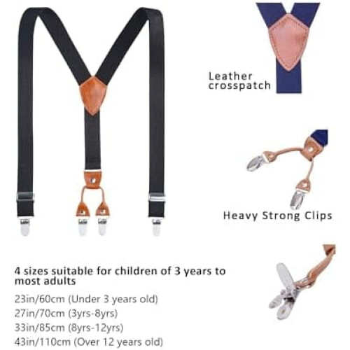 Elastiske seler til mænd med metalclips, 4 størrelser 1