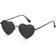 Óculos de Sol Polarizados em Formato de Coração para Mulheres, Armação de Metal, Estilo Moderno e Adorável, Proteção UV400